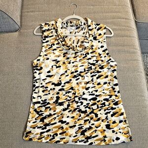 Tahari Arthur S Levine Yellow Black Career Office Caaual Work Top Size Large